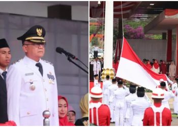 Upacara penurunan Bendera Merah Putih HUT Ke-79 Kemerdekaan, Wabup Sukabumi “Hari Kemerdekaan momen penting muhasabah diri”