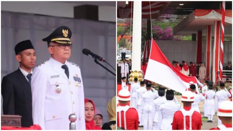 Upacara penurunan Bendera Merah Putih HUT Ke-79 Kemerdekaan, Wabup Sukabumi “Hari Kemerdekaan momen penting muhasabah diri”