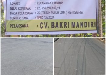PU Kabupaten Sukabumi lakukan pemeliharaan rutin ruas jalan sinagar-barurata ciambar