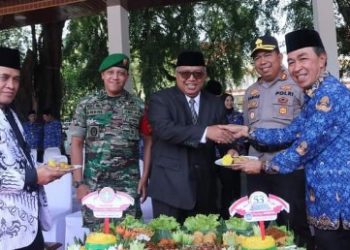 HUT KORPRI DAN PGRI, BUPATI SEMATKAN TANDA KEHORMATAN SATYALANCANA KARYA SATYA
