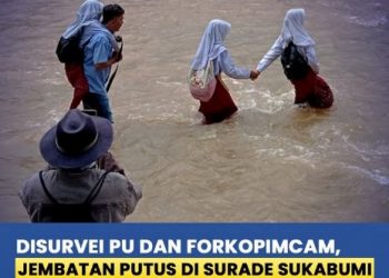 Forkopimcam Surade & PU Kabupaten Sukabumi Survei jembatan putus di Surade, akan segera dibangun kembali