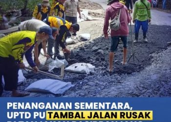 Dinas PU Kabupaten Sukabumi lakukan penanganan sementara kerusakan ruas jalan Malereng-Ciracap