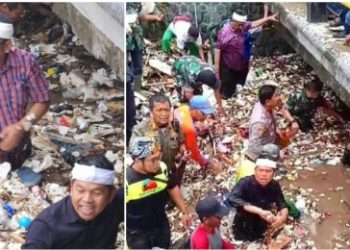 Gubernur Jabar dan Bupati Sukabumi turun ke sungai bersihkan sampah