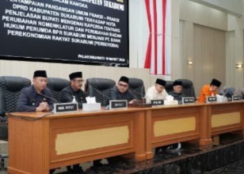 Penyampaian Pandangan Umum Fraksi Fraksi dalam Paripurna ke-7 DPRD Kab. Sukabumi
