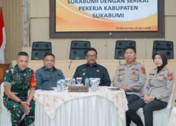 Silaturahmi Forkopimda Kabupaten Sukabumi dengan Serikat Buruh Kabupaten Sukabumi.