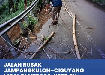 Jalan Jampangkulon-Ciguyang Rusak Akibat Longsor, Warga Keluhkan Belum Ada Perbaikan Permanen