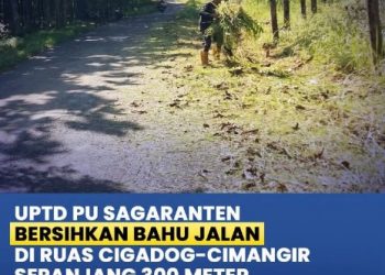 Giat rutin UPTD PU sagaranten bersihkan jalan
