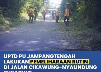 UPTD PU Jampangtengah lakukan pemeliharaan rutin bahu jalan Cikawung-Ranca Oray hingga nyalindung