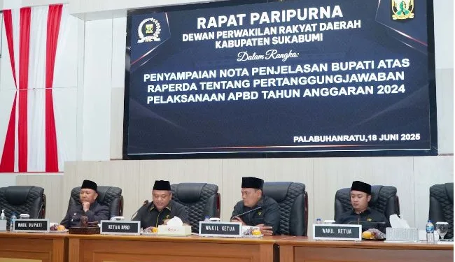 Rapat Paripurna DPRD Sukabumi Bahas Pertanggungjawaban APBD 2024, Pemkab Raih WTP ke-11 Kali