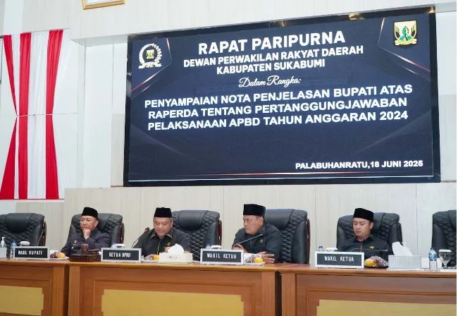Rapat Paripurna DPRD Sukabumi Bahas Pertanggungjawaban APBD 2024, Pemkab Raih WTP ke-11 Kali