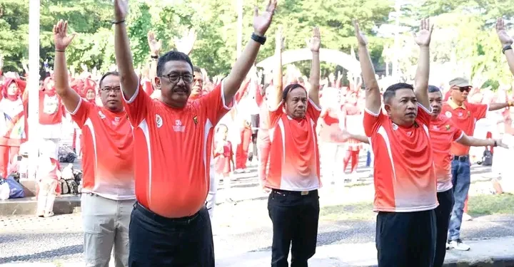 Bupati Sukabumi & KORMI Gelar Senam Bersama, Meriahkan HUT ke-80 RI dan HKJS ke-155