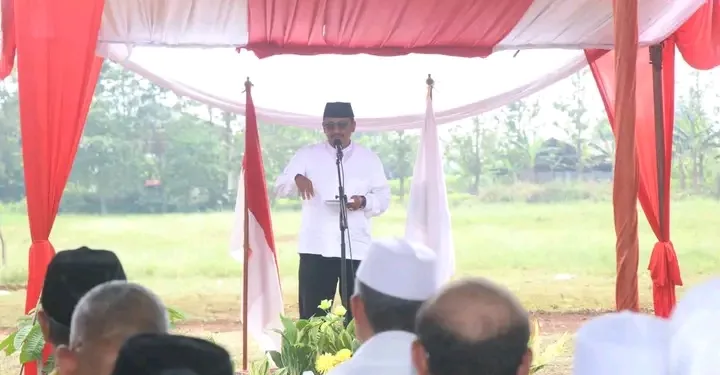Bupati Asjap Letakkan Batu Pertama Pembangunan Gedung MUI Kabupaten Sukabumi
