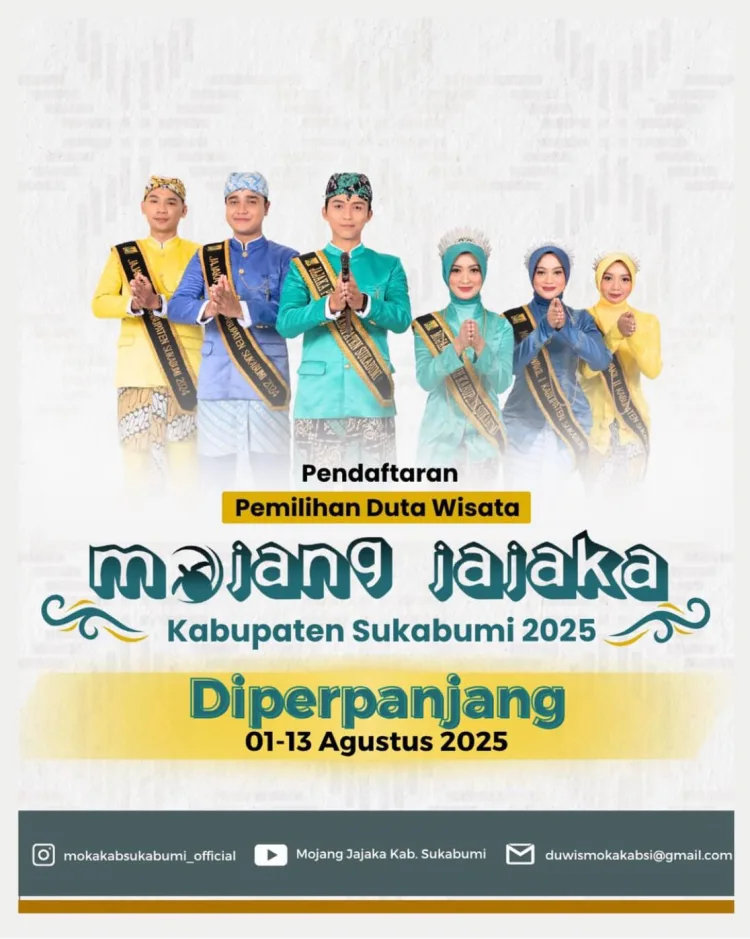 Pendaftaran Mojang Jajaka Kabupaten Sukabumi 2025 Diperpanjang Hingga 13 Agustus! Yuk Daftar Sekarang!