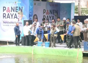 Kolaborasi Digitalisasi Perikanan, Bupati Sukabumi Panen Ikan Nila Bersama Menkomdigi RI