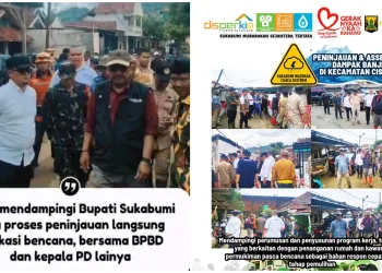 Kadis Perkim bersama Bupati Sukabumi tinjau langsung ke lokasi pasca bencana banjir bandang cisolok