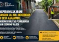 Disperkim Sukabumi Bangun Jalan Lingkungan di Desa Karawang, Dorong Kualitas Permukiman dan Ekonomi Warga