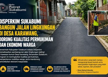 Disperkim Sukabumi Bangun Jalan Lingkungan di Desa Karawang, Dorong Kualitas Permukiman dan Ekonomi Warga