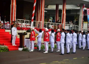 Upacara Penurunan Bendera, Wabup Sukabumi Ajak Rawat Semangat Kemerdekaan