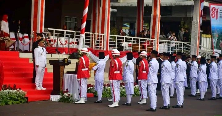 Upacara Penurunan Bendera, Wabup Sukabumi Ajak Rawat Semangat Kemerdekaan