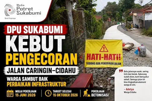 DPU Sukabumi Kebut Pengecoran Jalan Caringin–Cidahu, Warga Sambut Baik Perbaikan Infrastruktur