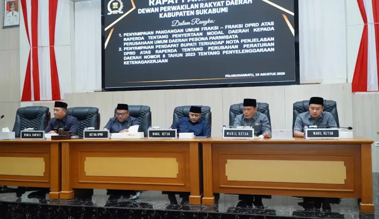 Rapat Paripurna ke-14 DPRD Kabupaten Sukabumi Bahas Penyertaan Modal Perumda Pariwisata dan Perubahan Perda Ketenagakerjaan