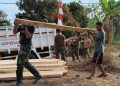 Satgas TMMD ke-130 Kodim 0622 Sukabumi Gotong Royong Renovasi Masjid Al Barokah