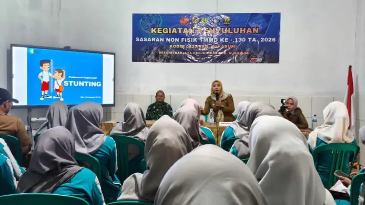 Satgas TMMD ke-130 Kodim 0622 Sukabumi Gelar Penyuluhan Stunting dan Deteksi Dini Kanker Serviks