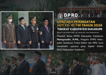 DPRD Kabupaten Sukabumi Hadiri Upacara HUT Ke-81 TNI di Palabuhanratu
